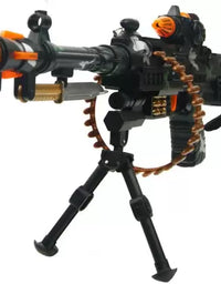 Machine Gun Toy with LED Flashing Lights and Sound Effects for Kids | Combat Military Mission Machine Gun
