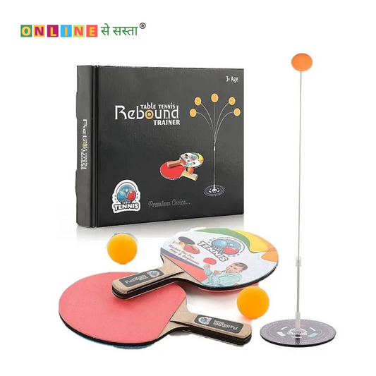Table Tennis Rebound Trainer Toys with Rackets and Balls Base (Multicolour)
