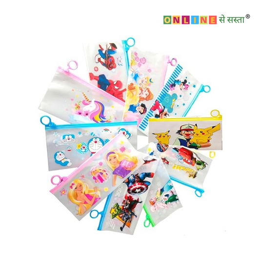 Multipurpose Transparent Zip Pouch  (set of 12 pcs)