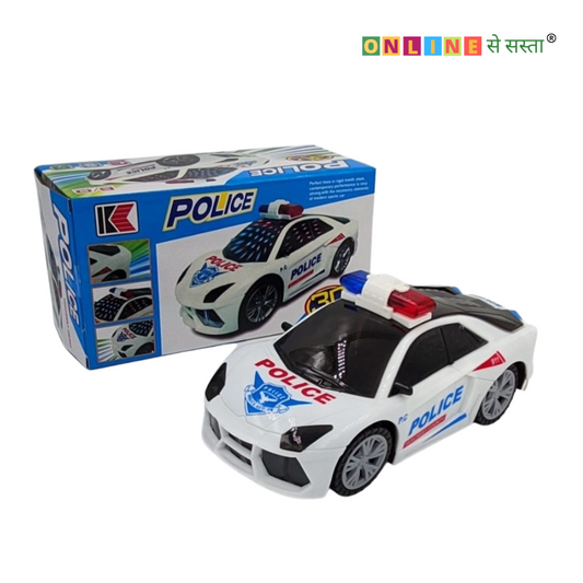 3D Light and Sound Police Car Toy for Kids – Bump and Go Action Vehicle