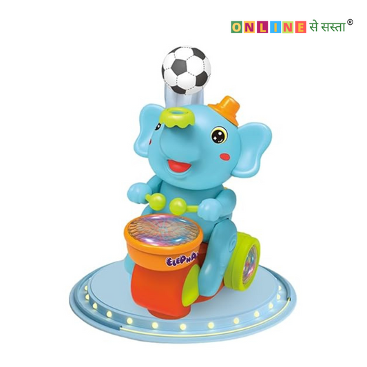 Cute Elephant Toy with Ball on Nose & Dazzling Light Drum Sound