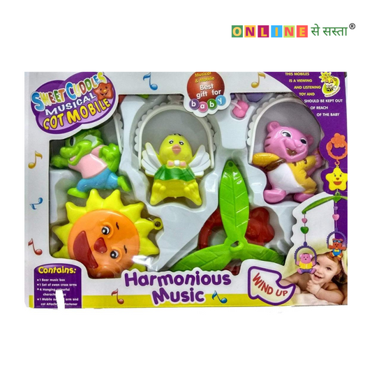 Sweet Cuddle Musical cot Mobile with Harmonious Music Rattle  (Multicolor)