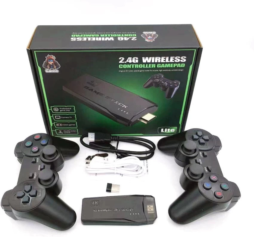 2.4G Wireless TV. Controller Gamepad with 64GB Memory Card, Black