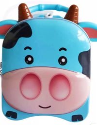 Cute Cow shaped Money Bank for Kids with Lock and Keys| Steel Coin Bank| 3D embossing Coin Bank
