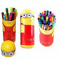 Minions Shaped Sketch Pen-Pencil Box Included with 12 Sketch Pen Set for School Kids (Multicolor)