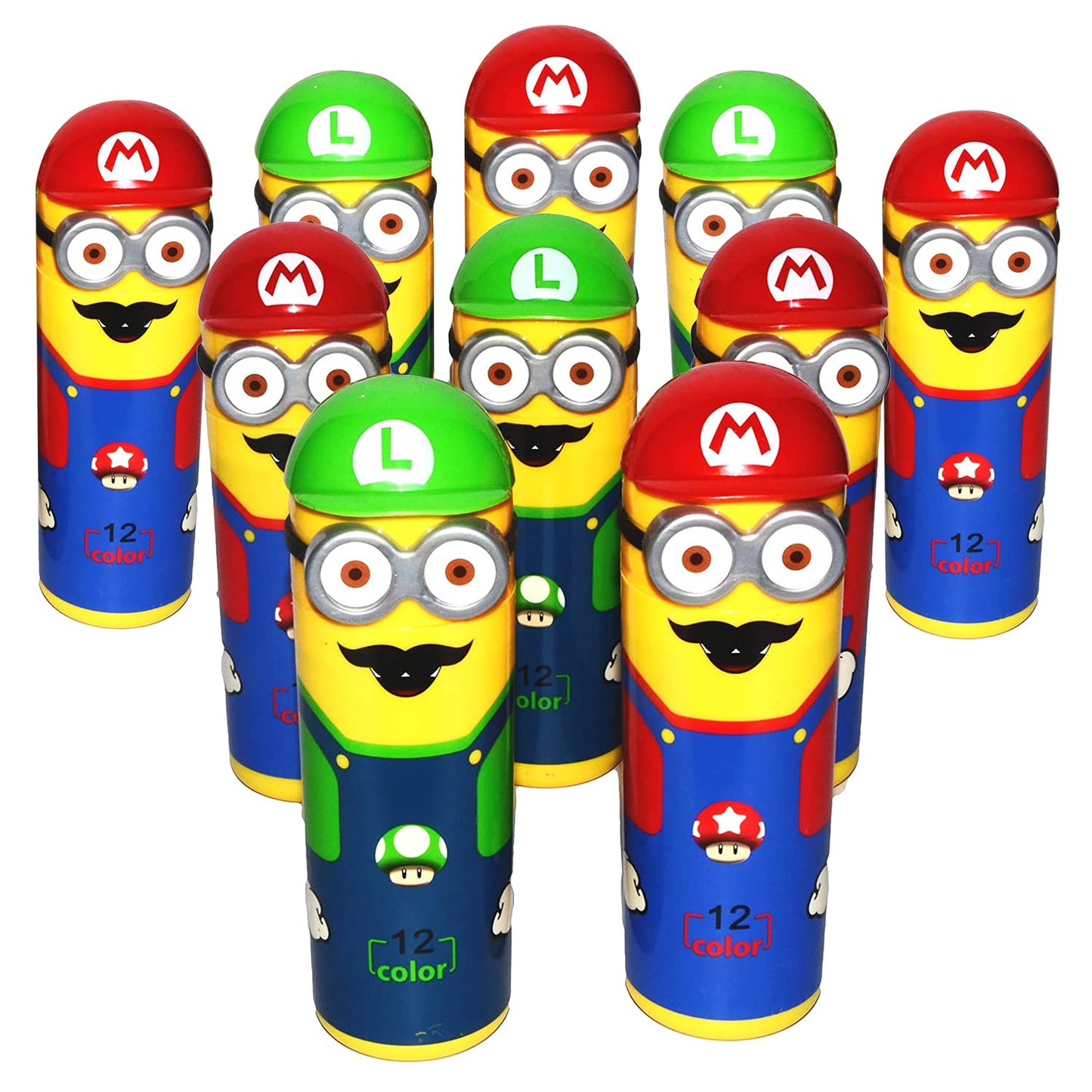 Minions Shaped Sketch Pen-Pencil Box Included with 12 Sketch Pen Set for School Kids (Multicolor)