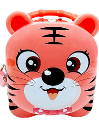 Tiger shaped Money Bank for Kids with Lock and Keys| Steel Coin Bank| 3D embossing Coin Bank
