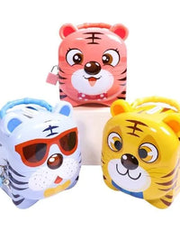 Tiger shaped Money Bank for Kids with Lock and Keys| Steel Coin Bank| 3D embossing Coin Bank
