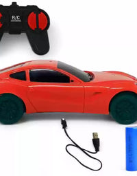 Rechargeable Remote Control Car with Glowing Headlights for Kids
