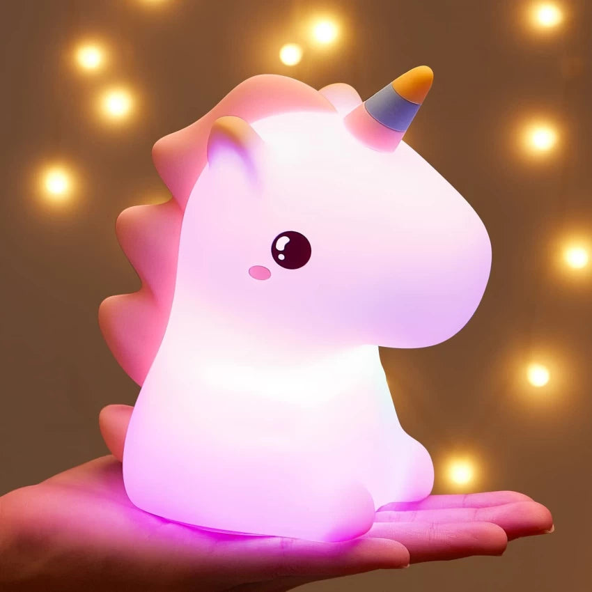 Cute Characters Silicone Touch Colour Changing Night Light for Kids Bedroom,USB Rechargeable with Gesture Control