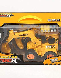 1559 Cheetah Remote Control and LED Flash Lights Plastic Truck Kids Toys Set (Yellow)
