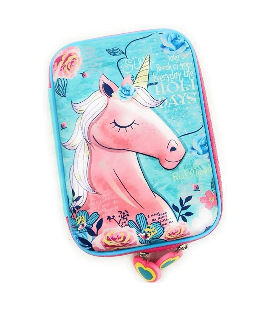 1360 Pink Pencil Case for Kids Unicorn Pouch for Girls